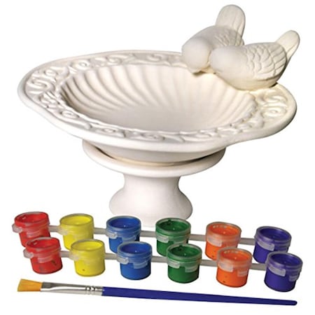 Sassafras Enterprises Paint Your Own Ceramic Bird Bath Paint 22244BB